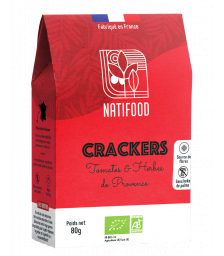 Natifood - Crackers Tomates et Herbes de Provence - 80 g